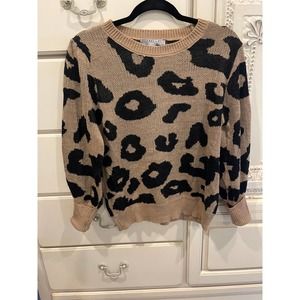 Cheetah / Leopard Print Sweater SZ M Favlux Fashion